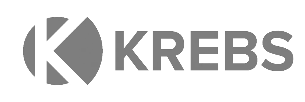 Gray logo with the word "KREBS" in uppercase letters next to a stylized "K" inside a partial circle on the left.