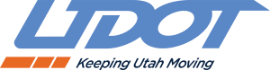 UDOT logo in blue letters with three orange slashes and the slogan “Keeping Utah Moving” underneath, representing a commitment to excellence in transportation and Independent Cost Estimating.