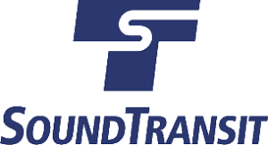 Sound Transit logo featuring a stylized "ST" in blue above the words "Sound Transit" in bold blue letters, representing a commitment to excellence and transparency in Independent Cost Estimating.